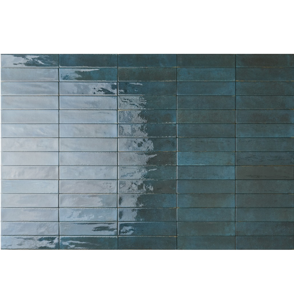 Soho Blue Brick Effect Wall Tile 6x25cm