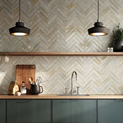 Soho Sage Brick Effect Wall Tile 6x25cm