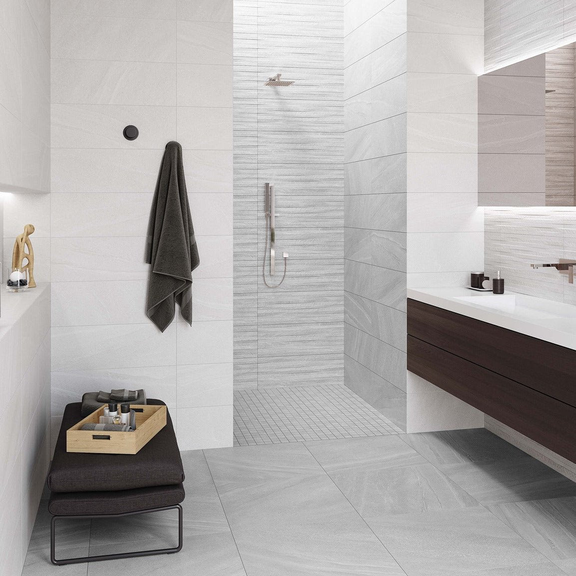 Aged Stone Grey Stone Effect Ceramic Wall Tile 25x70cm