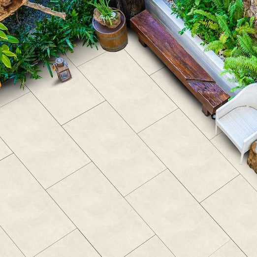 Darnley Ivory Outdoor Porcelain Slab Tile 60x120cm