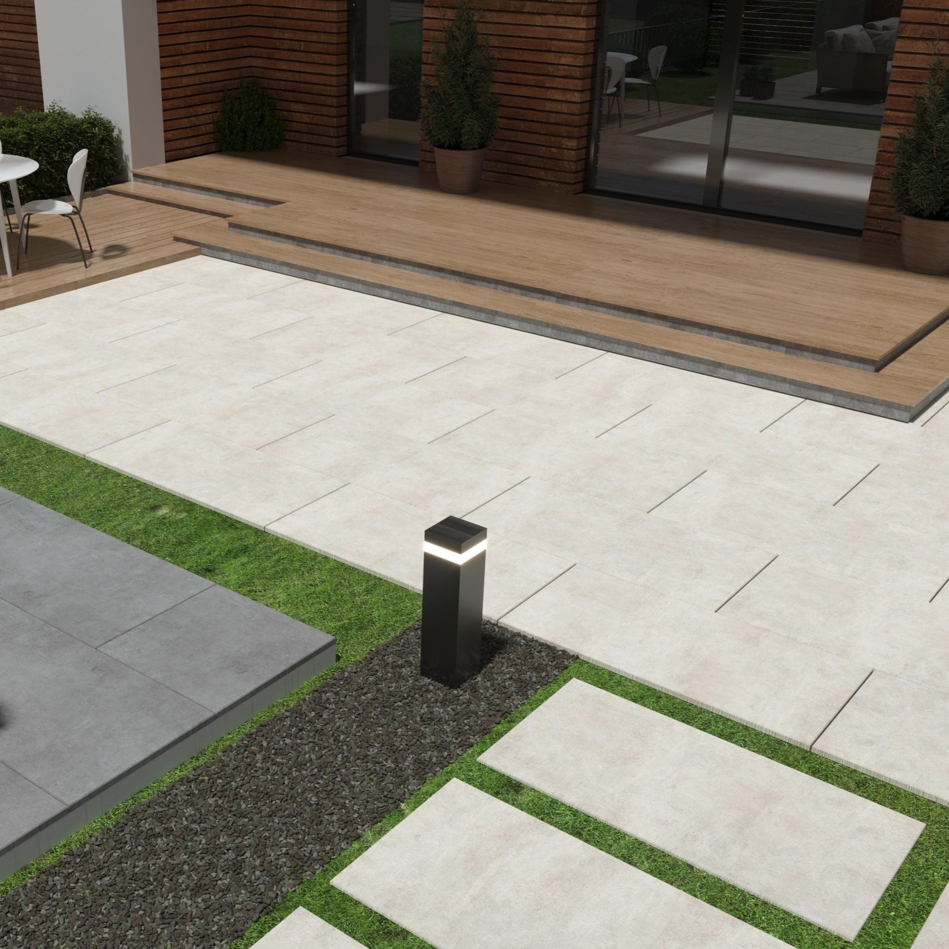 Darnley Ivory Outdoor Porcelain Slab Tile 60x120cm