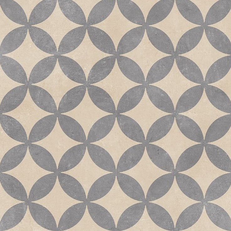 Darnley Flower Decor 20mm Outdoor Porcelain Slab Tile 60x60cm