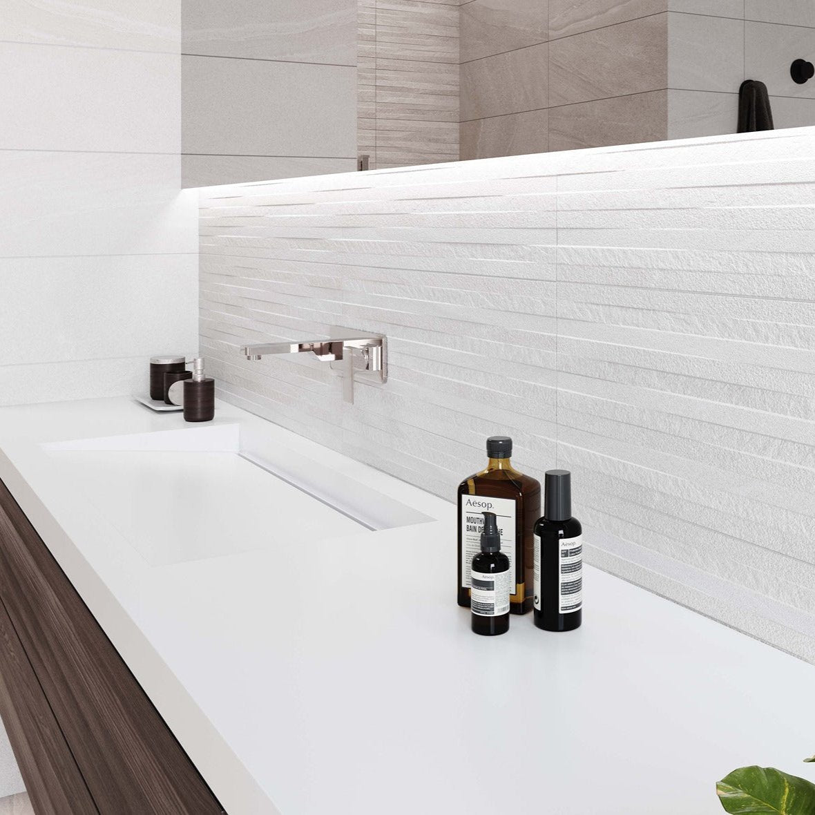 Aged Stone White Stone Effect Ceramic Decor Wall Tile 25x70cm