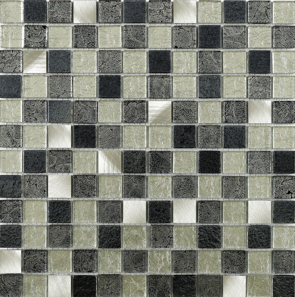 Atlas Fusion Glass/Metal Mix Mosaic 23x23mm-Verona-G30108