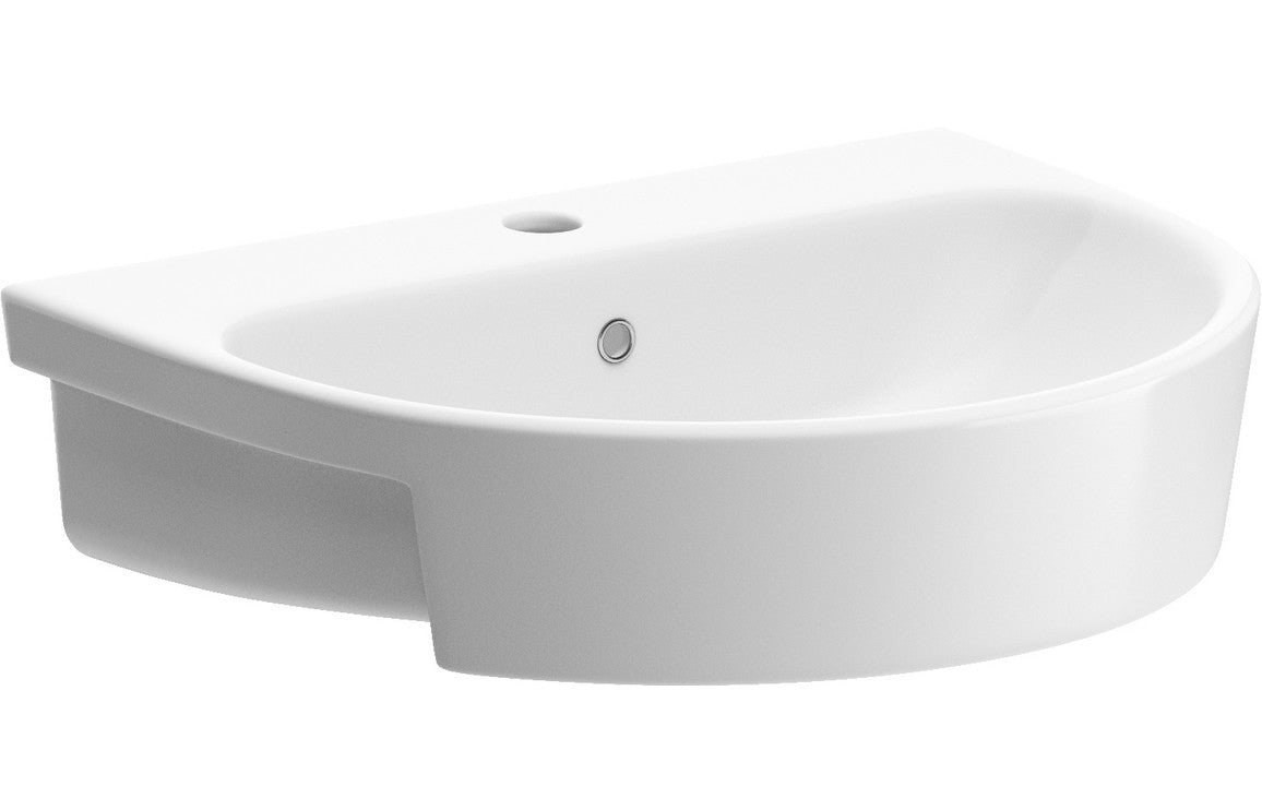 Colleen 555x435mm 1TH Semi Recessed Basin