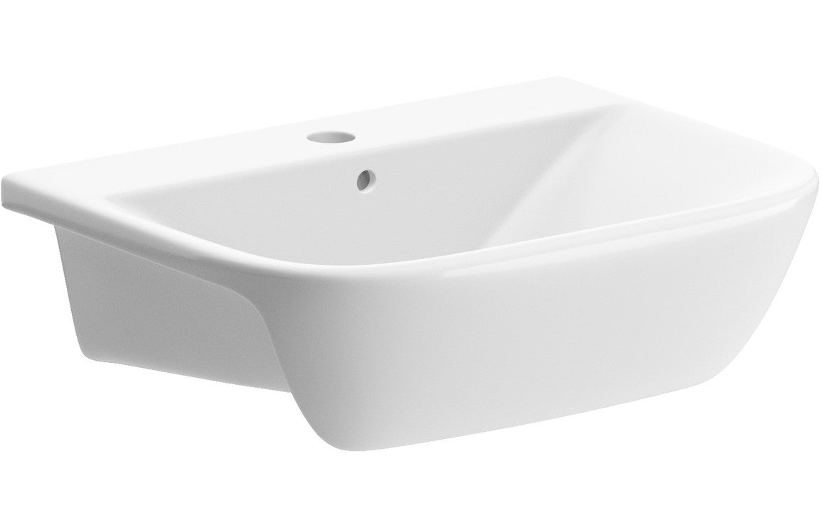 Cerys 520x400mm 1TH Semi Recessed Basin