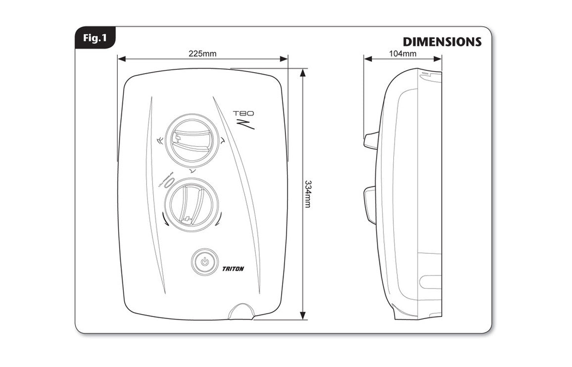 Triton T80ZFF Electric Shower - White/Chrome