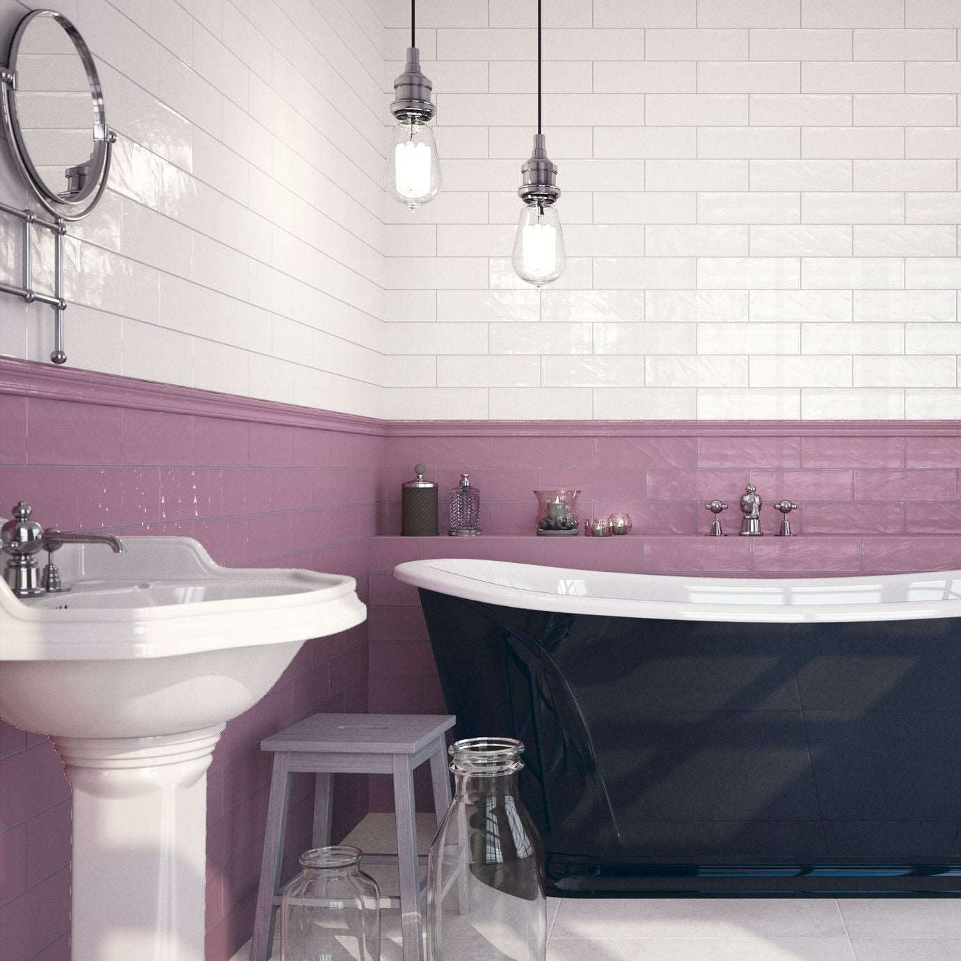 Boulevard Lilac Wall Tile 10x30cm