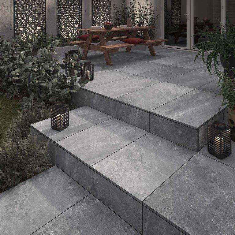 Broomhill Grey Outdoor Porcelain Slab Tile 60x90cm