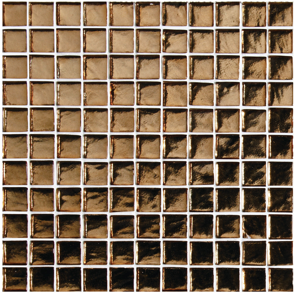 Byzantium Bronze Glass Mosaic Wall Tile 29x29cm