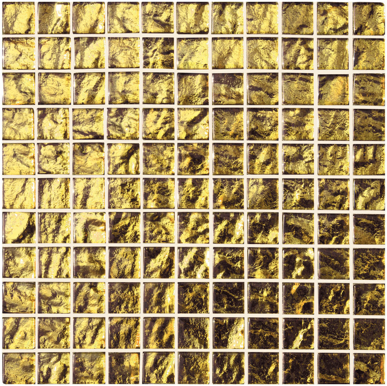 Byzantium Gold Gem Glass Mosaic Wall Tile 30x30cm