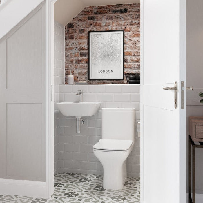 Cerys 560x450mm 1TH Basin & Full Pedestal (Boxed)