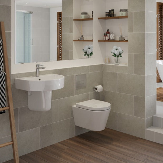 Colleen 555x430mm 1TH Basin & Semi Pedestal