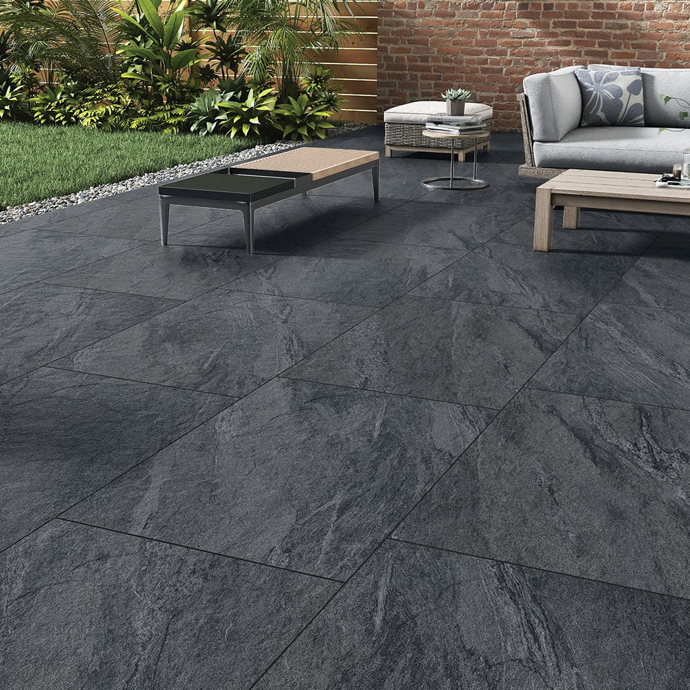 Country Anthracite Outdoor Porcelain Slab Tile 60x90cm