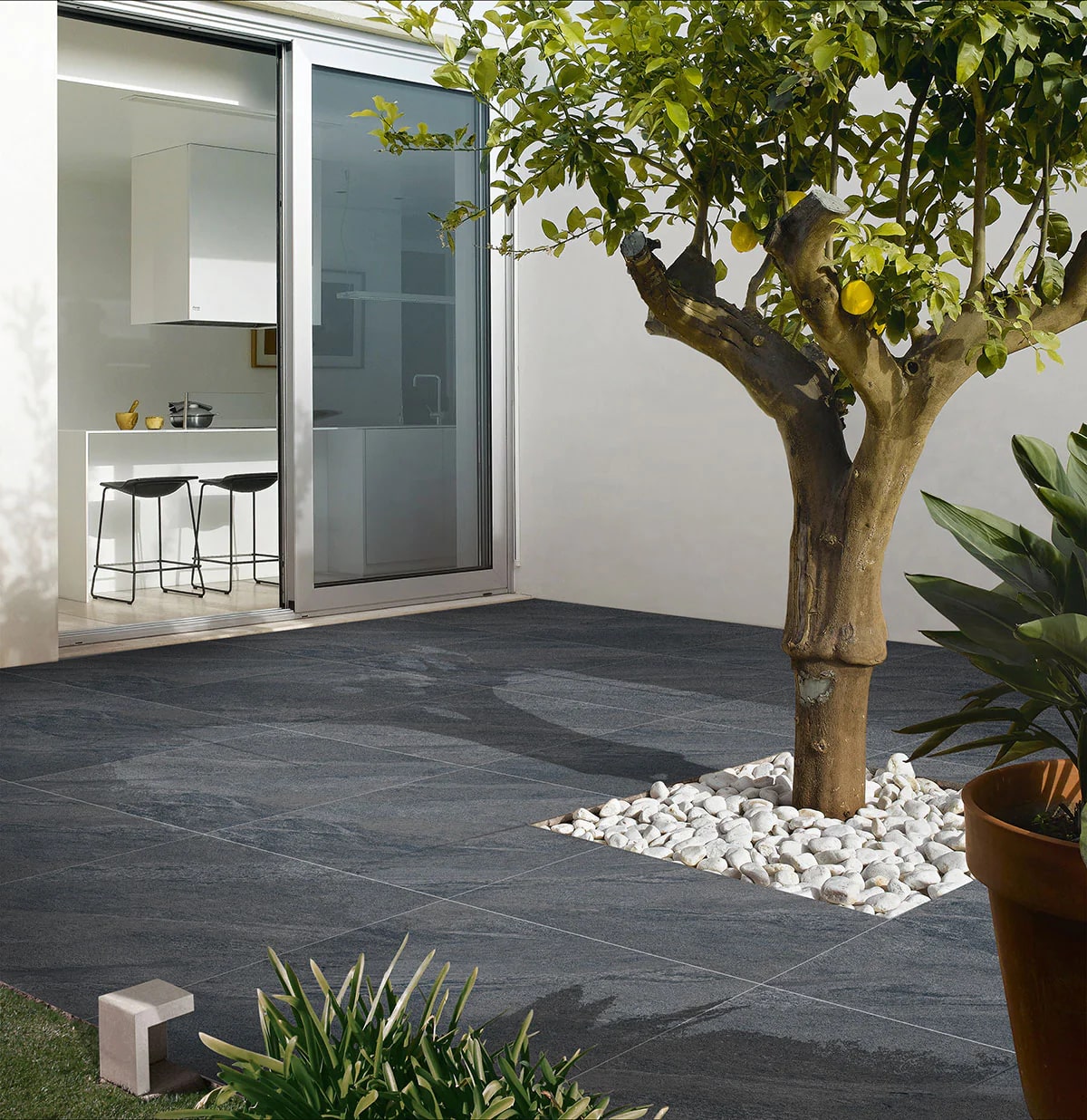 Country Anthracite Outdoor Porcelain Slab Tile 60x90cm
