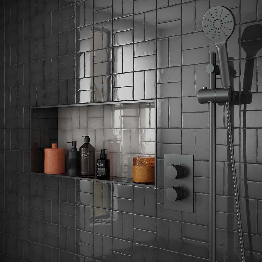 Clay Smoke Ceramic Glazed Wall Tile 7x13cm-Verona-P12217