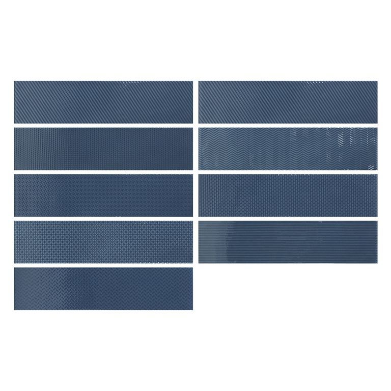 Crafted Gradient Patterns Denim Ceramic Tile 7.5x30cm-Verona-P10524