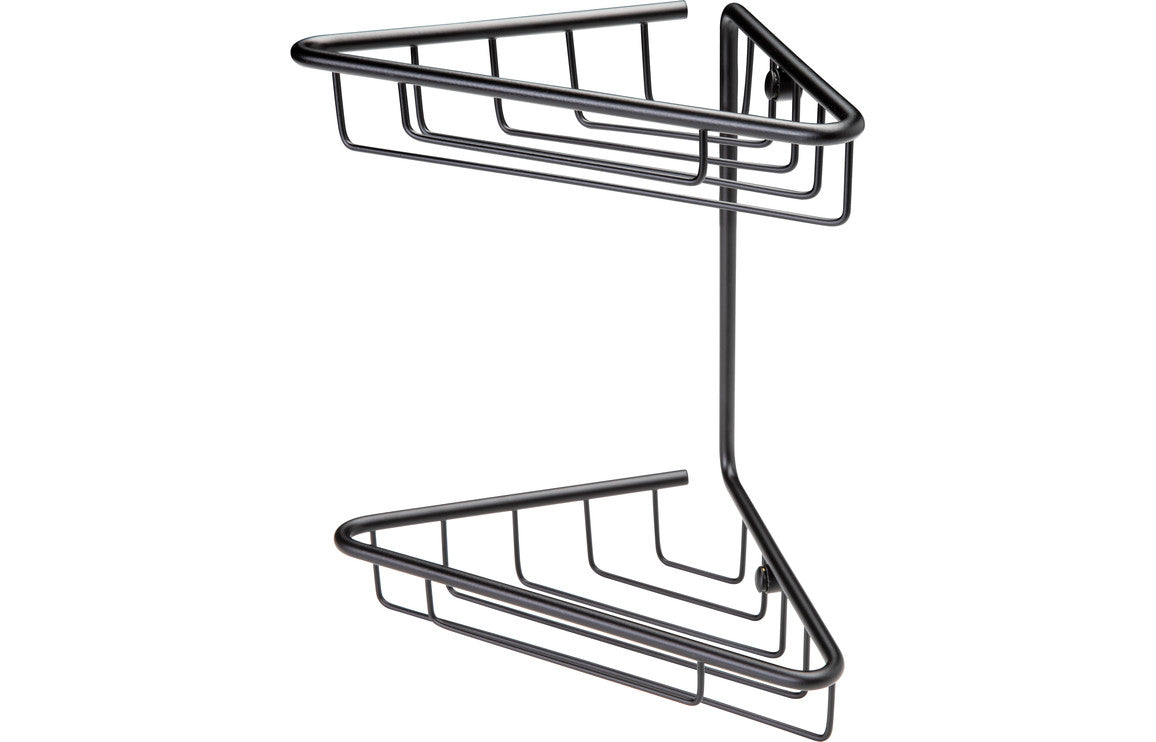 Penelope 2-Tier Corner Shower Storage - Black