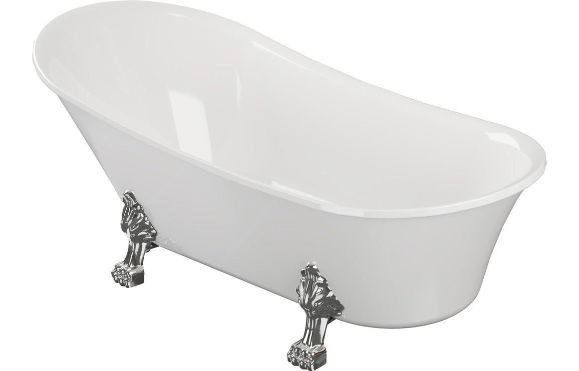 Somerset Freestanding Bath with chrome lion feet.