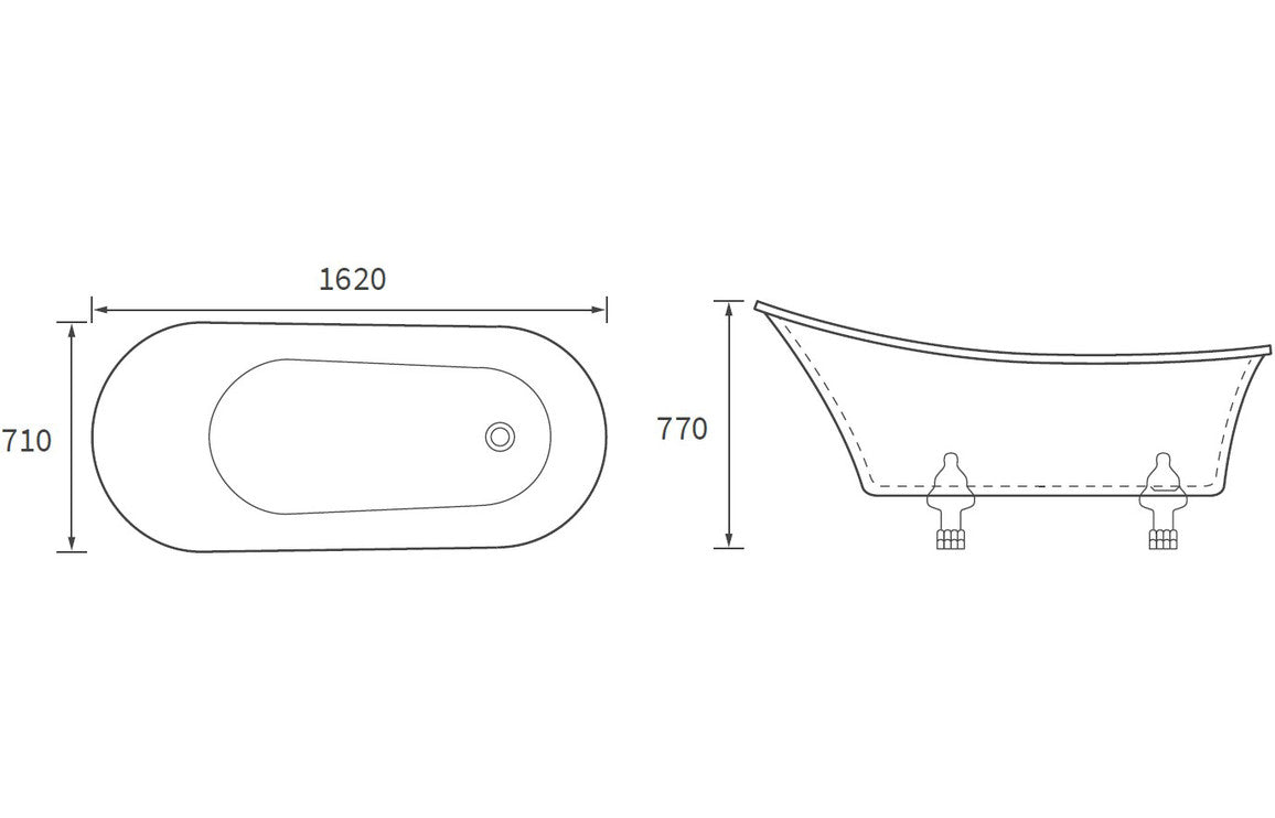 Somerset Freestanding Bath with chrome lion feet.