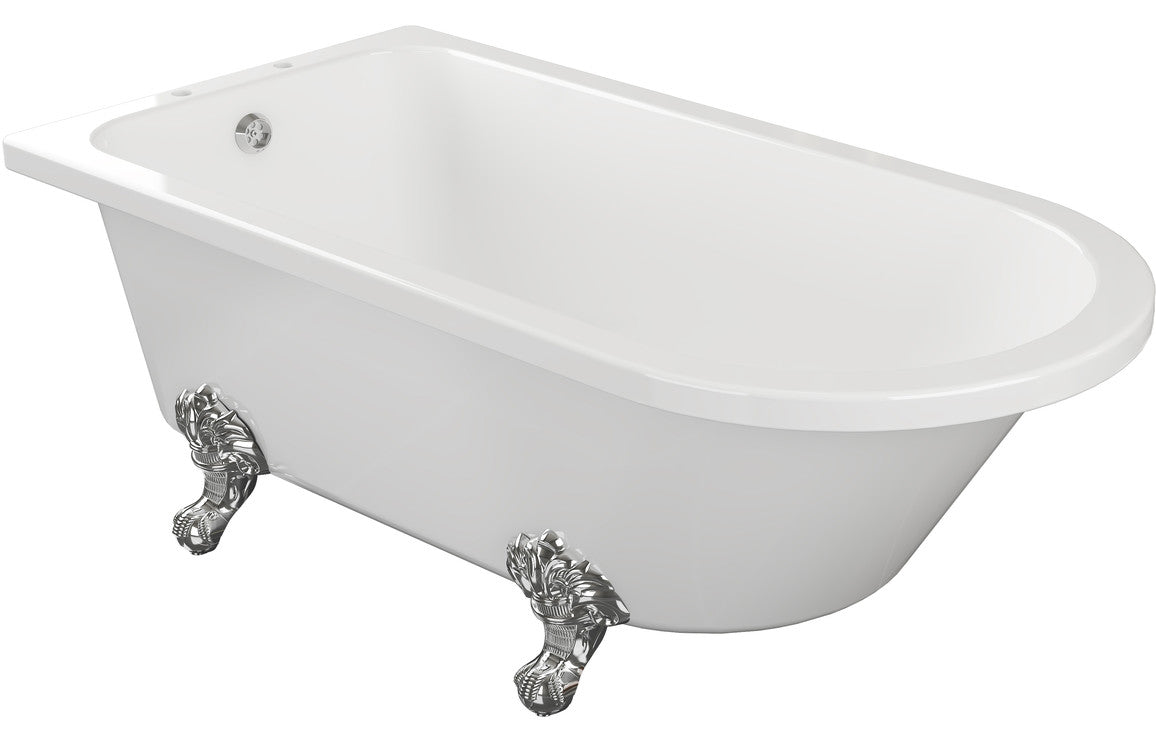 Avon Freestanding Bath 1500mm with chrome claw feet.