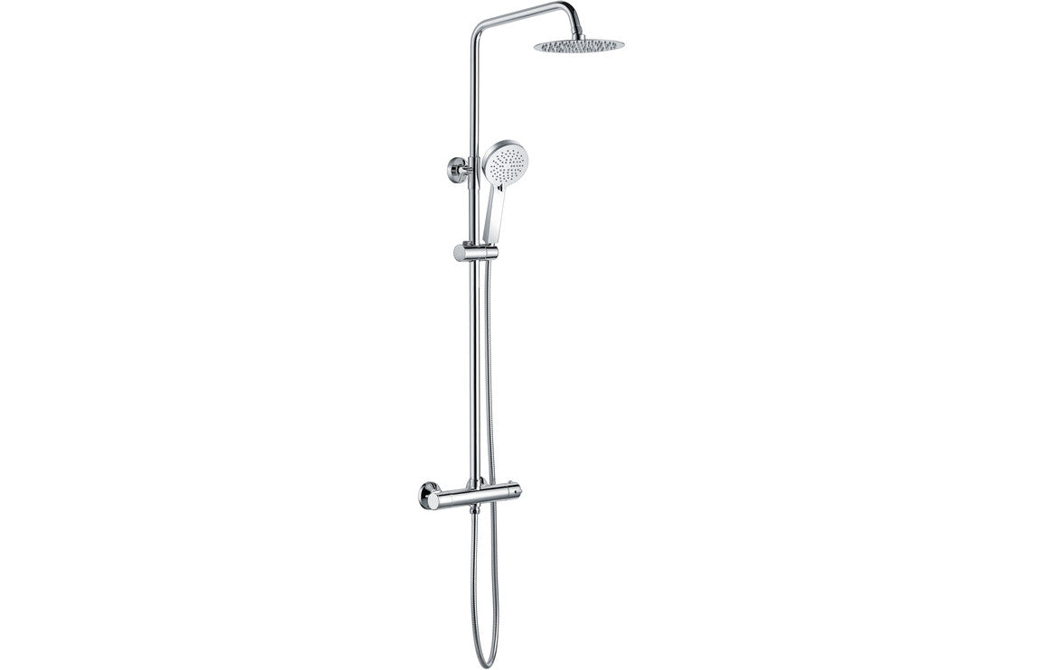 Round Thermostatic Shower Mixer/Riser & Overhead Kit
