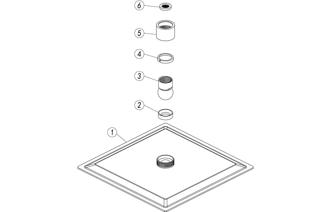 Square Ultraslim Showerhead - St/Steel