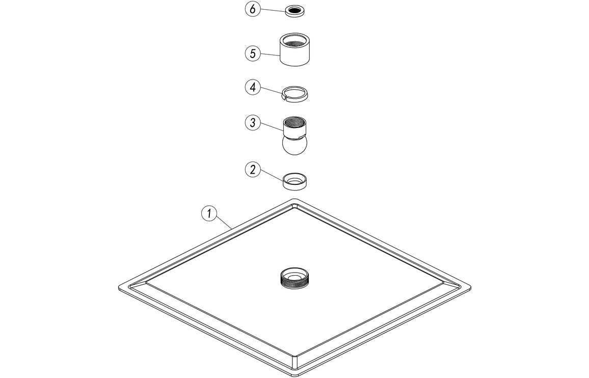 Square Ultraslim Showerhead - St/Steel