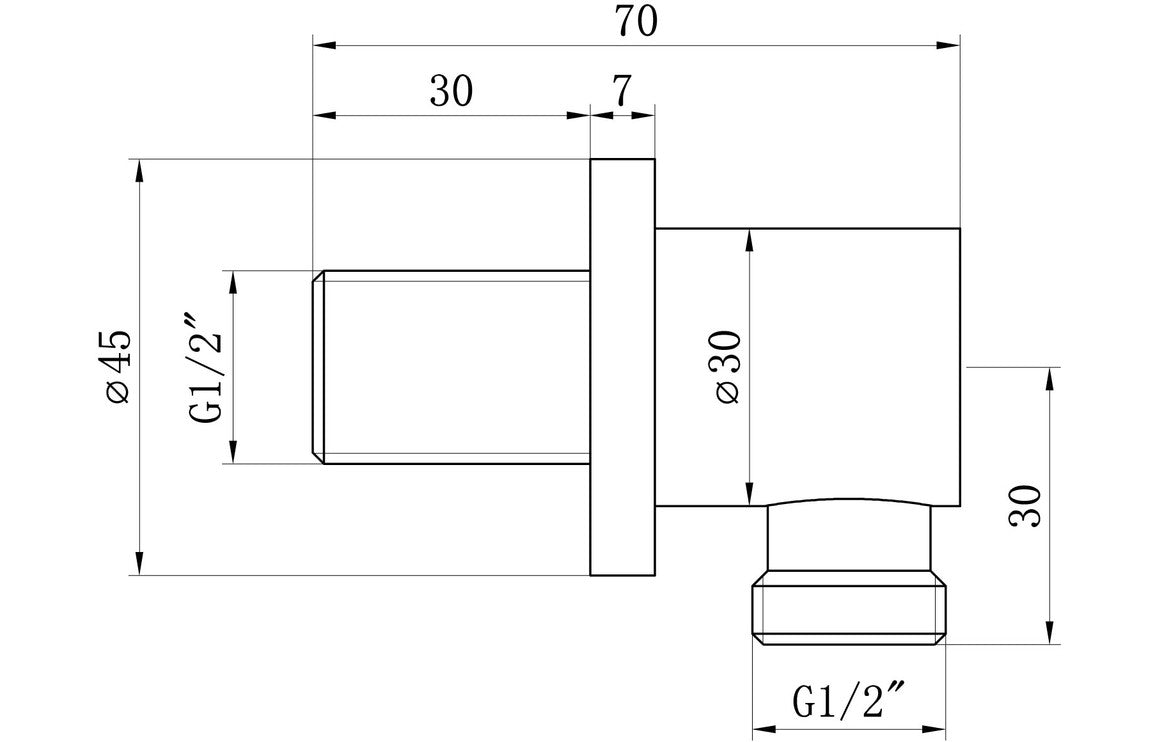 Chrome Wall Outlet Elbow - Round