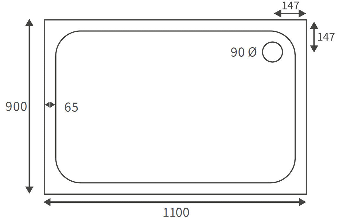 Rectangular Shower Tray & Waste