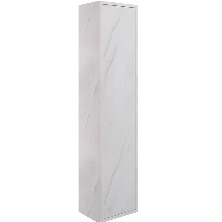 Tinto 300mm 1 Door Wall Hung Tall Unit - Marble White
