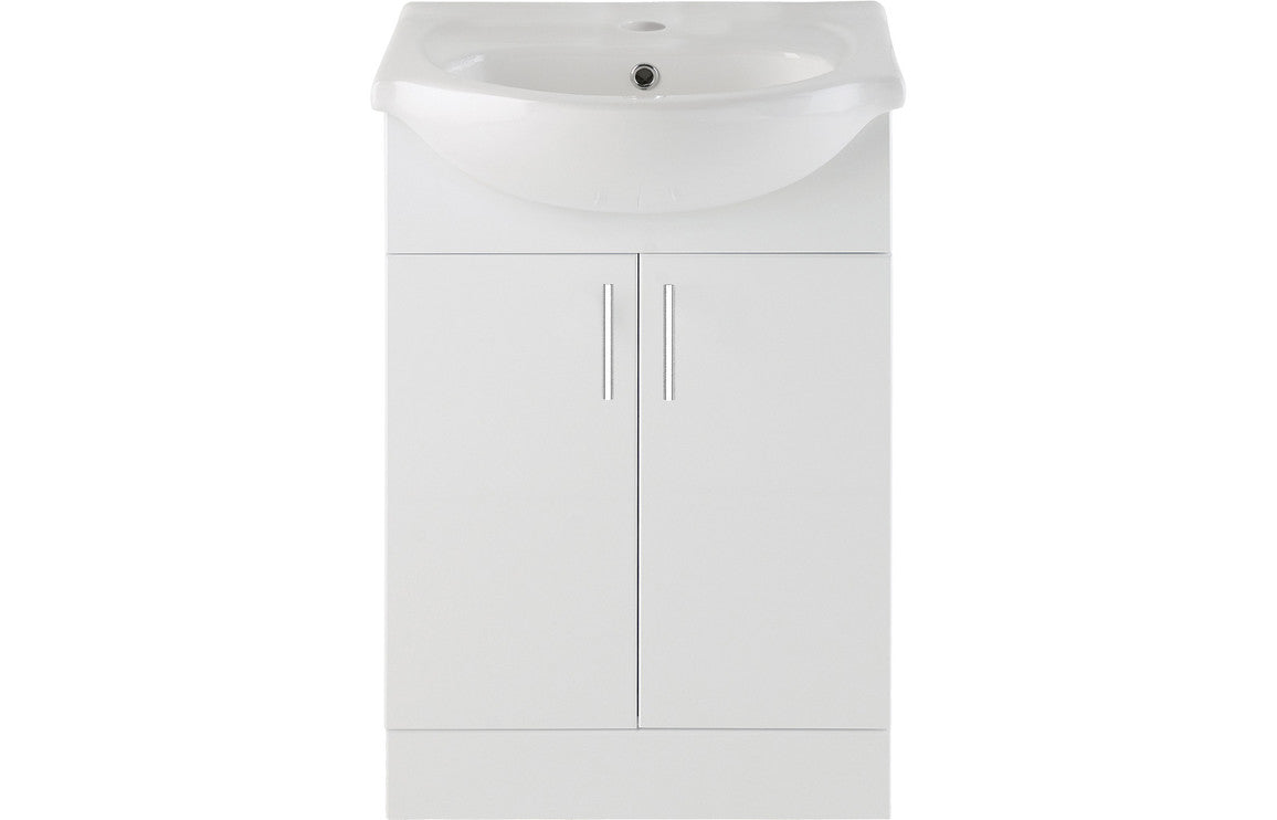 Vista Vanity Unit & Toilet Pack 650mm White Gloss