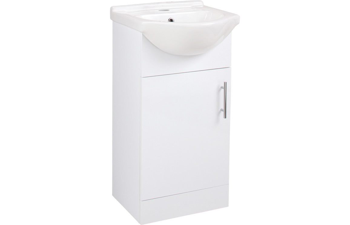 Vista Vanity Unit & Toilet Pack 450mm White Gloss