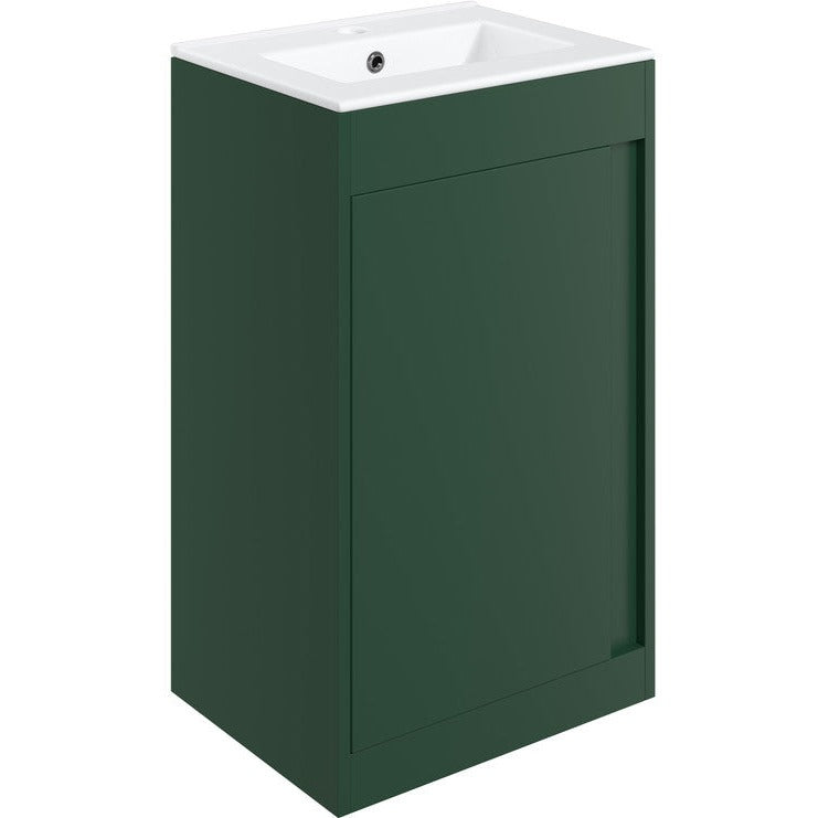 Saumur 510mm Floor Standing Unit Inc. Basin - Matt Conifer Green