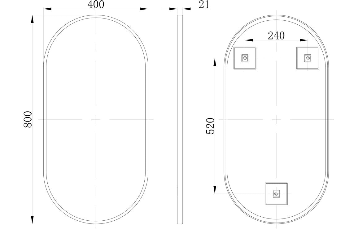 Mai 800x400mm Oblong Mirror