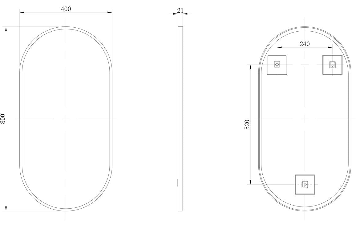 Mai 800x400mm Oblong Mirror
