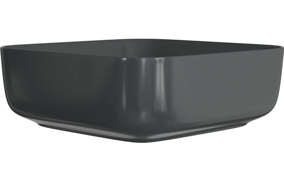 Lennox 400mm Ceramic Square Washbowl & Waste - Matt Black