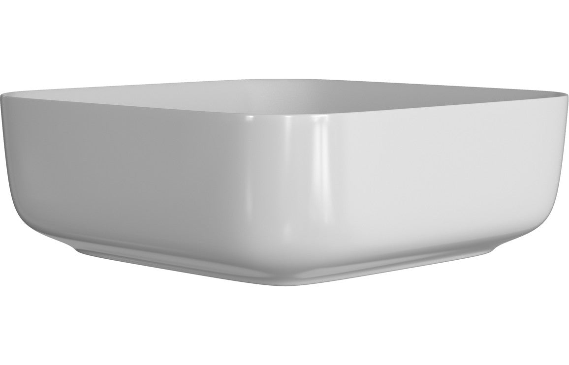 Lennox 400mm Ceramic Square Washbowl & Waste - Matt White