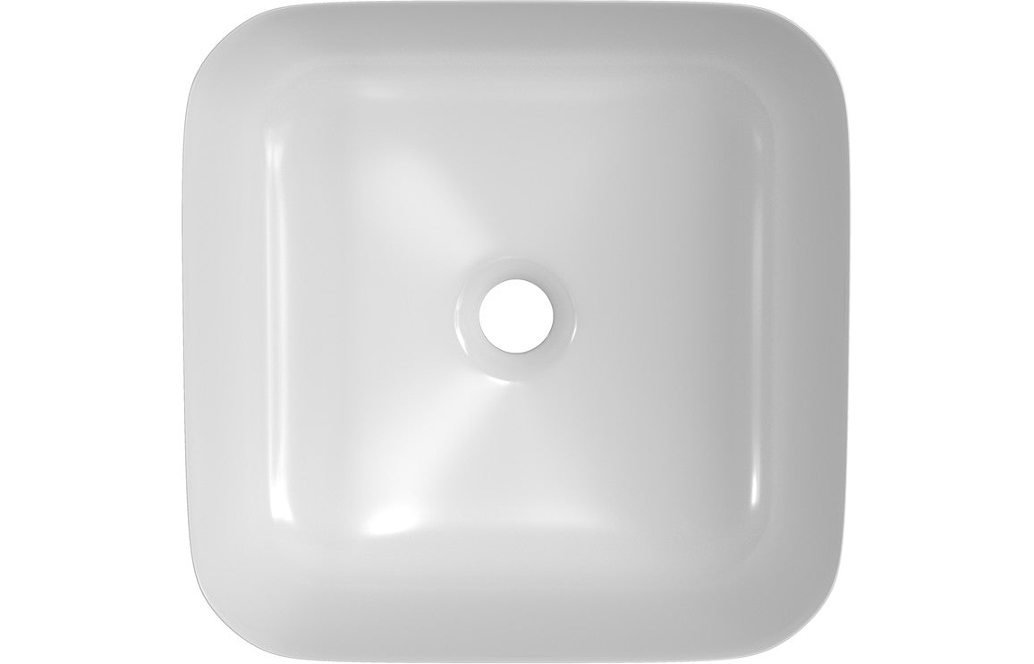 Lennox 400mm Ceramic Square Washbowl & Waste - Matt White