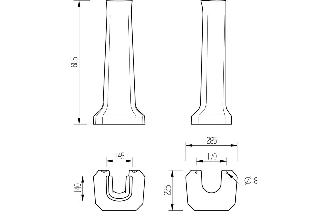 Berlington Traditional Basin & Full Pedestal