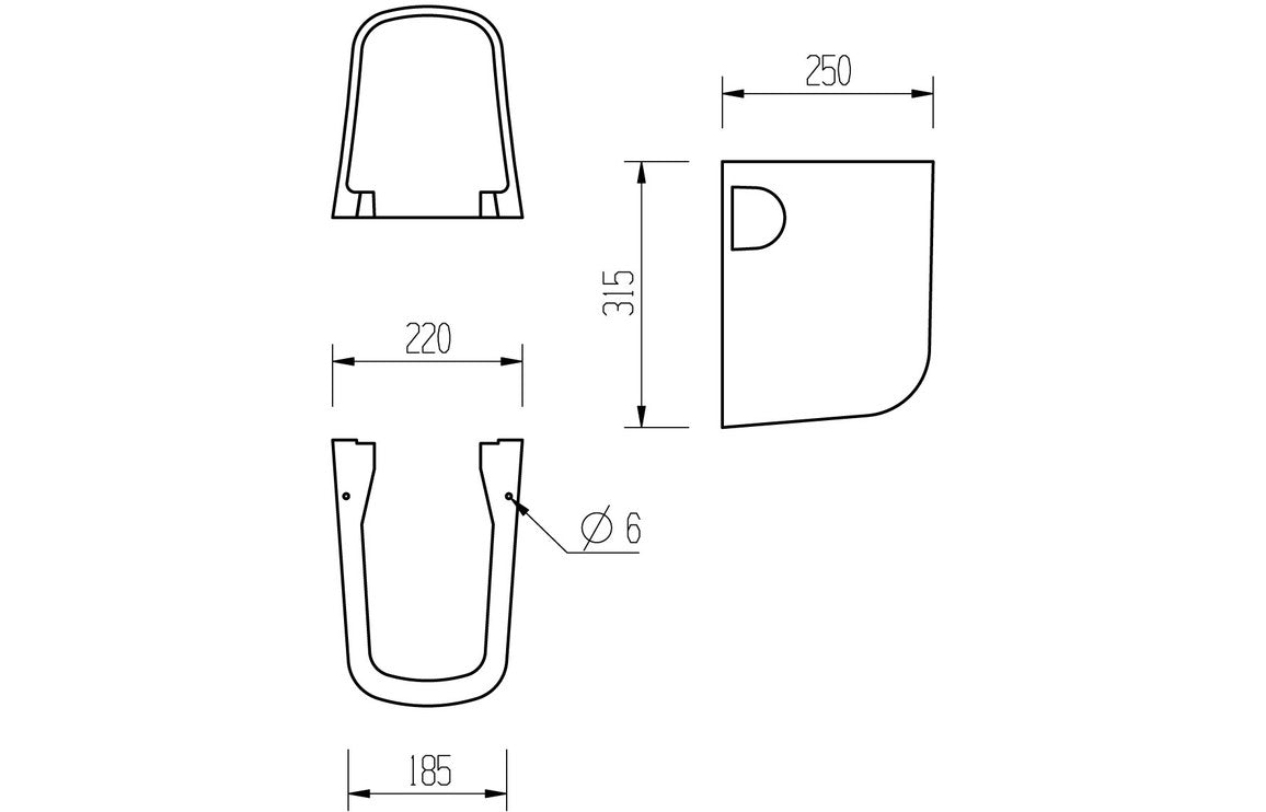 Colleen 555x430mm 1TH Basin & Semi Pedestal