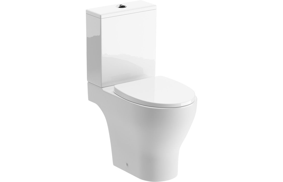 Lilibet Rimless Close Coupled Open Back WC & Soft Close Seat