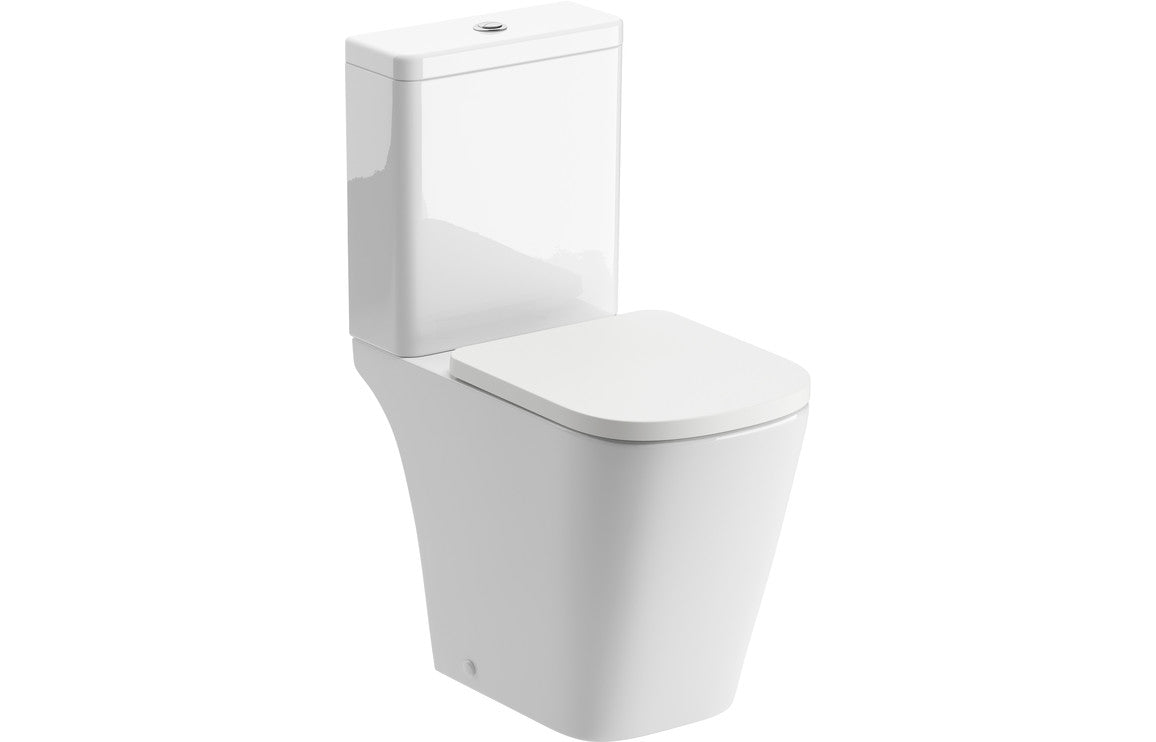 Tilly Rimless Close Coupled Part Shrouded Comfort Height WC & Soft Close Seat