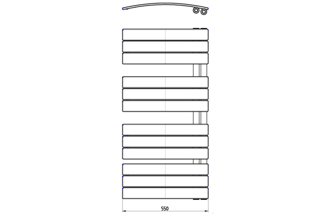 Nokou Curved Panel Ladder Radiator (550x1080x49mm)