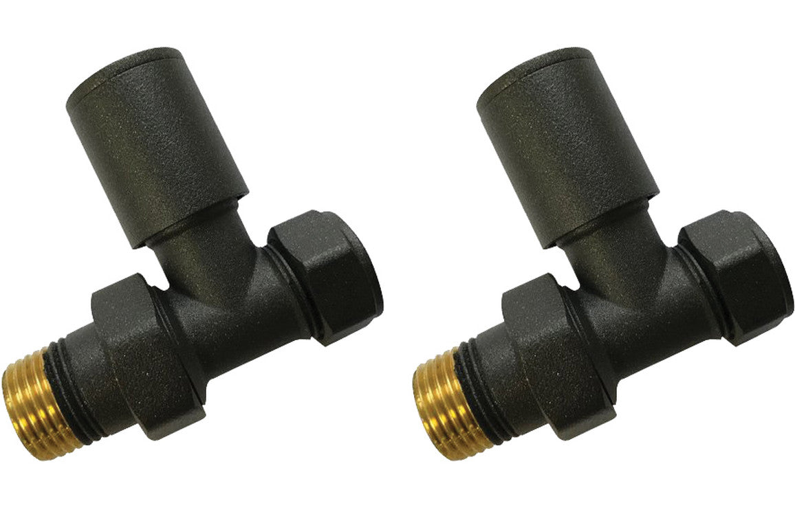 Straight Radiator Valves Anthracite