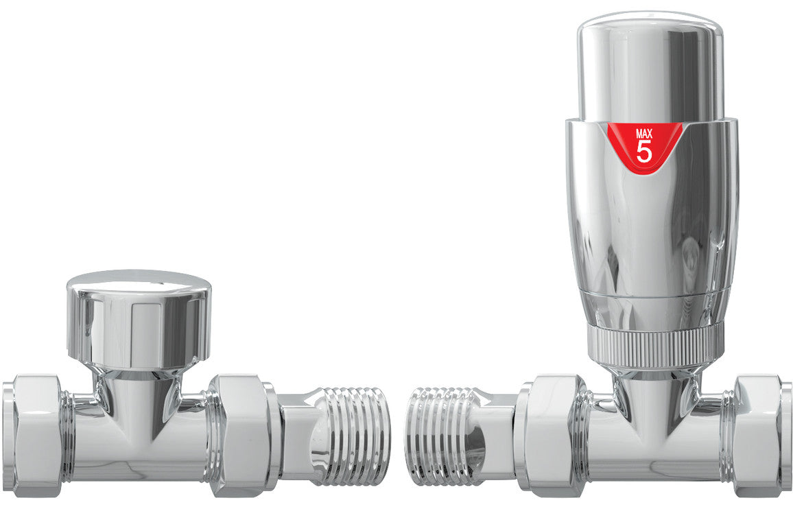 Round Thermostatic Chrome Radiator Valves