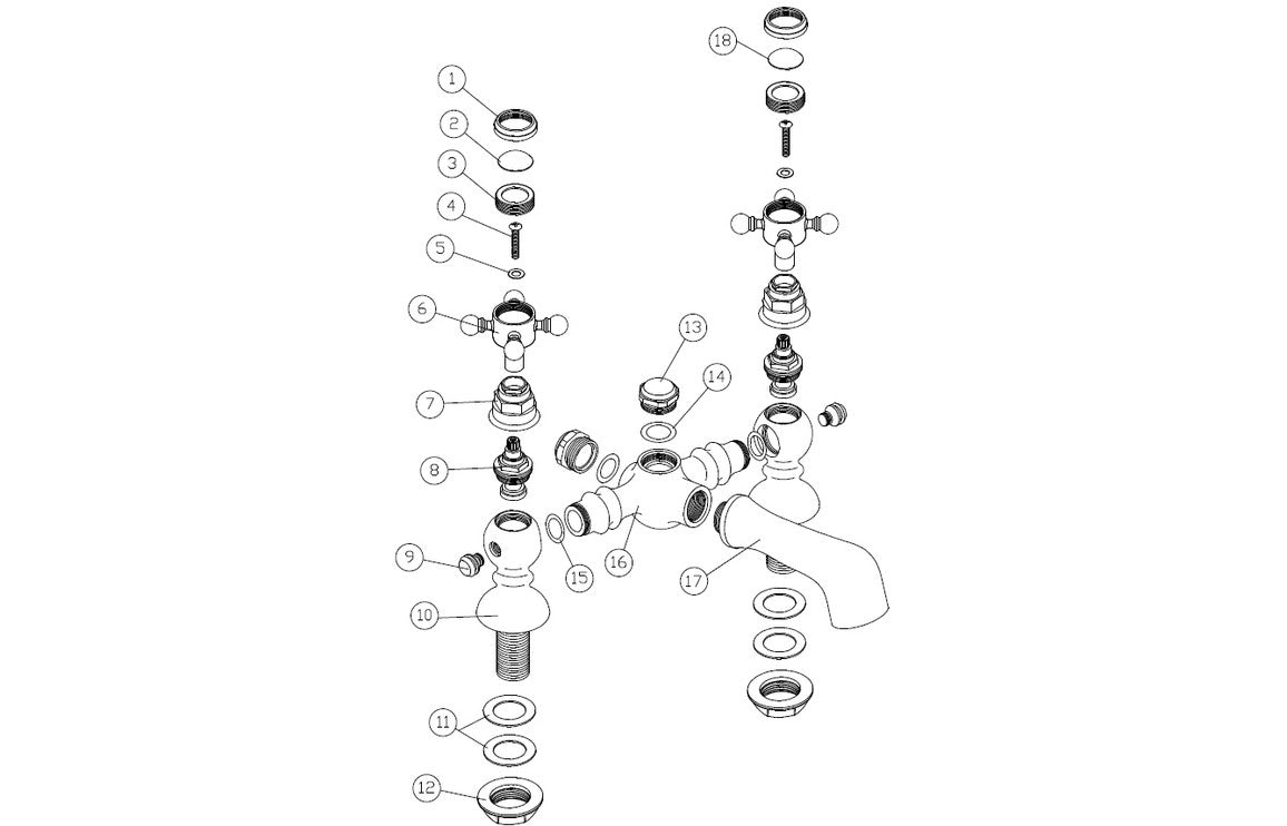 Marlow Bath Filler - Brushed Brass