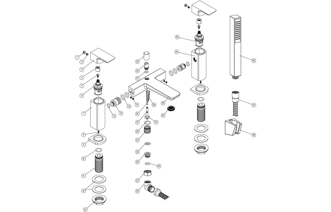 Insk Bath/Shower Mixer - Shower Kit - Chrome