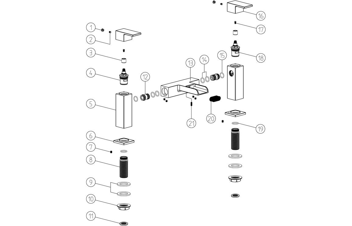 Manoppello Bath Filler - Chrome