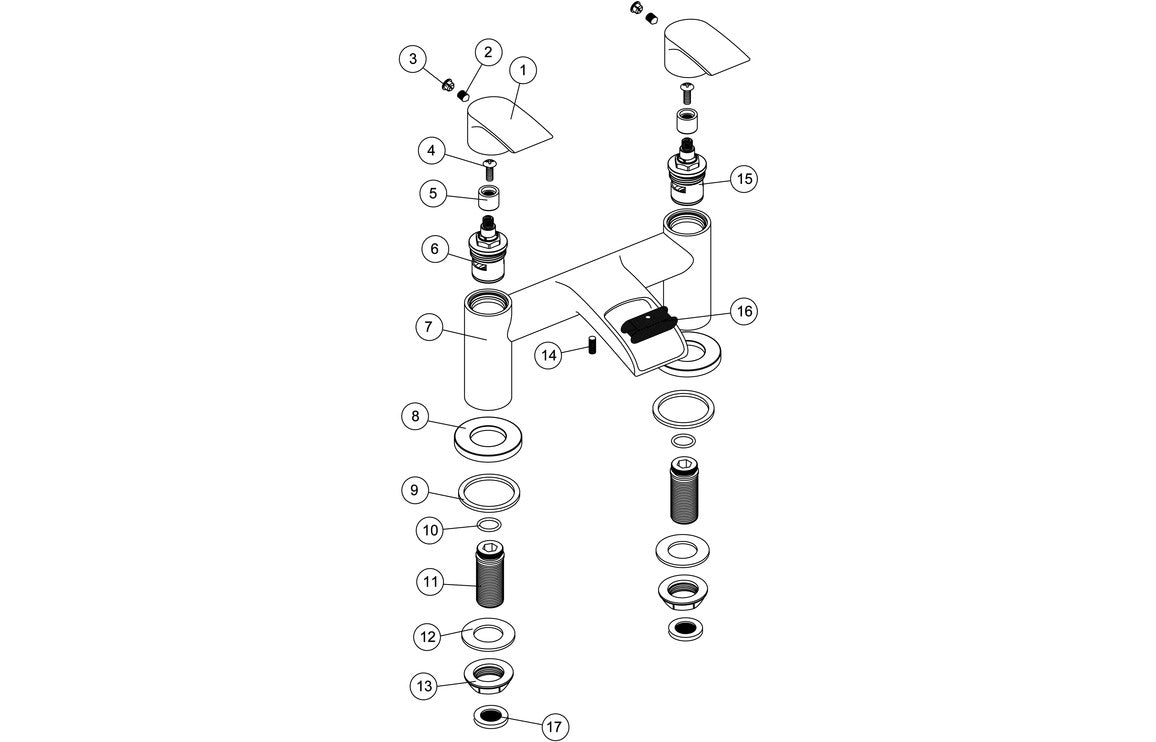 Reims Bath Filler - Chrome